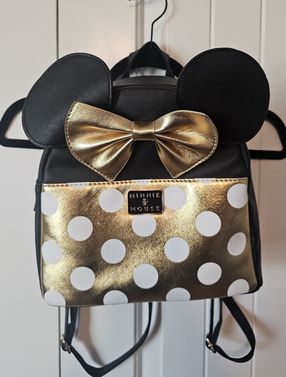 Minnie Mouse Polka Dot Mini Backpack - Black & Gold (Used)